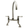 Bidbury & Co. Moreton C-Spout Traditional Bridge Tap with Porcelain Handles Pewter