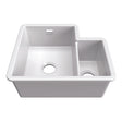 Bidbury & Co. Ryeford Undermount Inset Mount One and Half Bowl Kitchen Sink For 600mm Cabinet in Ceramic White