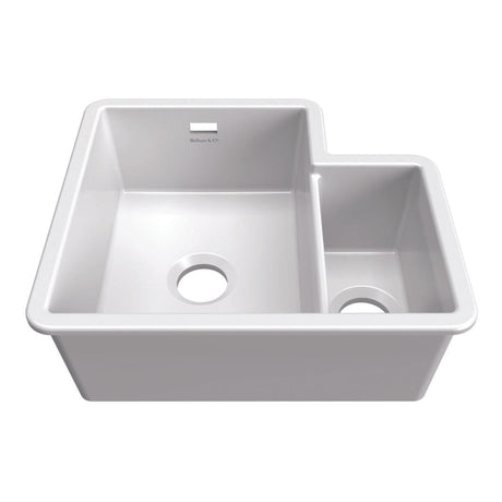 Bidbury & Co. Ryeford Undermount Inset Mount One and Half Bowl Kitchen Sink For 600mm Cabinet in Ceramic White
