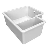 Bidbury & Co. Ryeford Undermount Inset Mount One and Half Bowl Kitchen Sink For 600mm Cabinet in Ceramic White Perspective