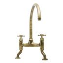 Bidbury & Co. Sherbourne C-Spout Crosshead Handles Traditional Bridge Tap Patinated Brass 57865640