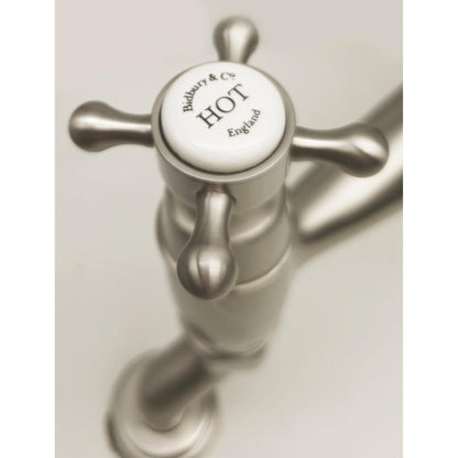 Bidbury & Co. Sherbourne C-Spout Crosshead Handles Traditional Bridge Tap Pewter 57865540 1