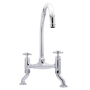Bidbury & Co. Sherbourne C-Spout Crosshead Handles Traditional Bridge Tap Polished Chrome 57865240