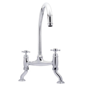 Bidbury & Co. Sherbourne C-Spout Crosshead Handles Traditional Bridge Tap Polished Chrome 57865240