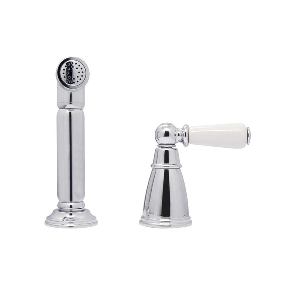 Bidbury & Co. TayntonIndepe ndent Pull Out Spray With Porcelain Lever HandlePolished Chrome 57865270