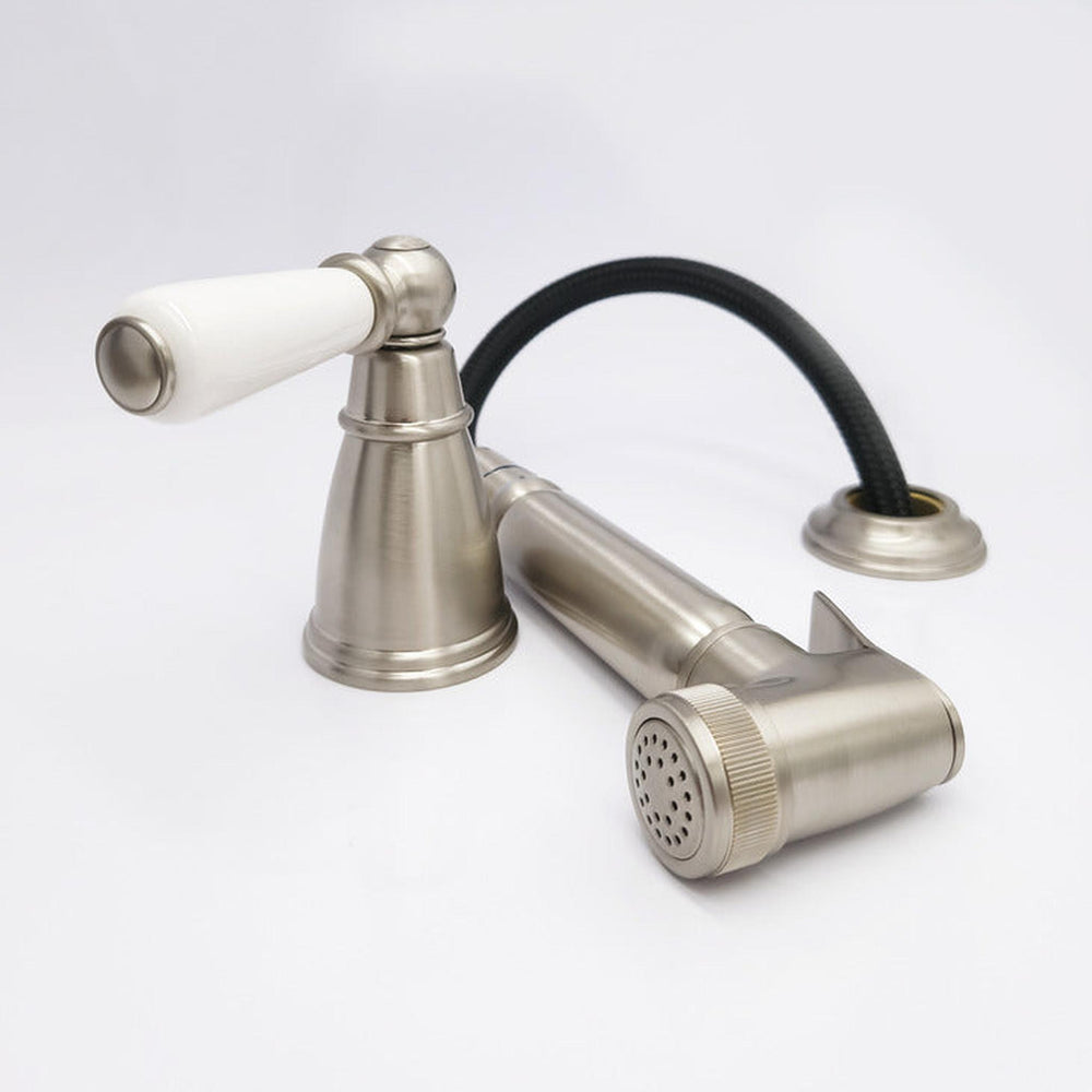 Bidbury & Co. Taynton Independent Pull Out SprayWith Porcelain Lever Handle Pewter 57865570 1