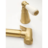Bidbury & Co. Taynton Independent Pull Out Spray With Porcelain Lever Handle Old English Brass 57865870 1