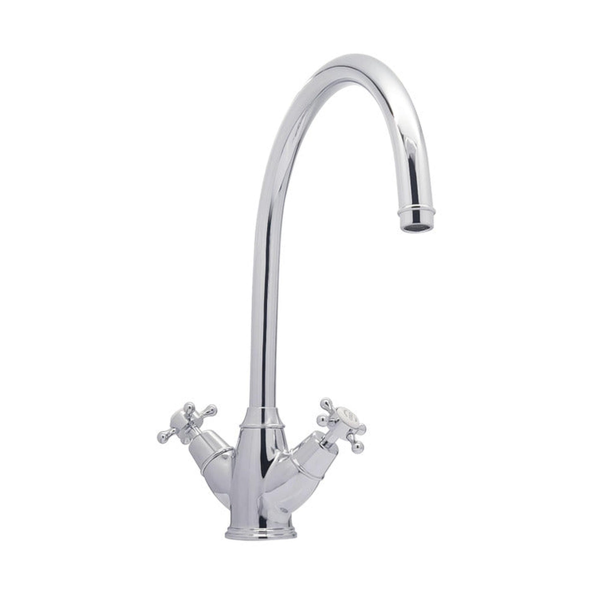 Bidbury & Co. Yorkley C-spout Crosshead Handles With Dual Lever Mixer Tap Polished Chrome 57865250