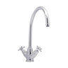 Bidbury & Co. Yorkley C-spout Crosshead Handles With Dual Lever Mixer Tap Polished Chrome 57865250