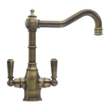 Bidbury & Co Bickton Monobloc Kitchen Mixer Tap with Twin Lever Metal Handles Side View