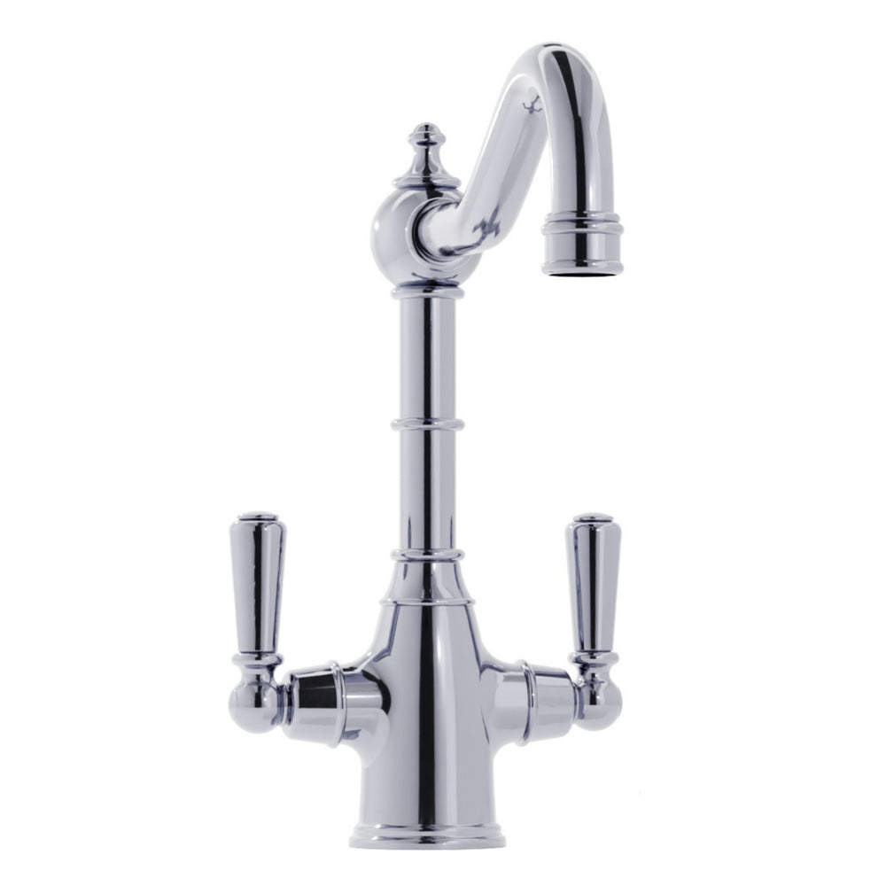 Bidbury & Co Bickton Monobloc Kitchen Mixer Tap with Twin Lever Metal Handles in Chrome