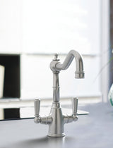 Bidbury & Co. Bickton Monobloc Kitchen Mixer Tap with Twin Lever Metal Handles