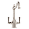 Bidbury & Co Bickton Monobloc Kitchen Mixer Tap with Twin Lever Metal Handles in Polished Nickel
