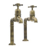 Bidbury & Co Caswell Bibcock Taps with Crosshead Handles in Patinated Brass