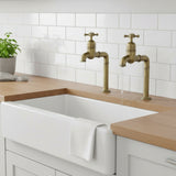 Bidbury & Co Caswell Bibcock Taps with Crosshead Handles in Patinated Brass Life Style