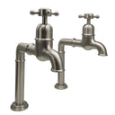 Bidbury & Co Caswell Bibcock Taps with Crosshead Handles in Pewter