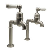 Bidbury & Co Hanford Bibcock Taps with Porcelain Handles in Pewter