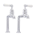 Bidbury & Co Hanford Bibcock Taps with Porcelain Handles in Polished Chrome