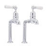 Bidbury & Co Hanford Bibcock Taps with Porcelain Handles in Polished Chrome