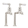 Bidbury & Co Hanford Bibcock Taps with Porcelain Handles in Polished Nickel
