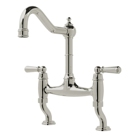 Bidbury & Co Henbury Country Style Spout with Traditional Bridge Tap in Polished Nickel