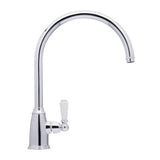 Bidbury & Co Malvern C-Spout  Porcelain Handles Mixer Tap With Single Lever Side View