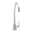 Bidbury & Co Malvern C-Spout  Porcelain Handles Mixer Tap With Single Lever in Chrome