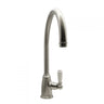 Bidbury & Co Malvern C-Spout  Porcelain Handles Mixer Tap With Single Lever in Pewter