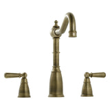 Bidbury & Co Sherston Kitchen Mixer Tap with Ornate Lever Handles in Patinated Brass