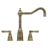 Bidbury & Co Sherston Kitchen Mixer Tap with Ornate Lever Handles in Side View