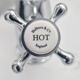 Bidbury & Co. Yorkley C-Spout Kitchen Mixer Tap with Crosshead Handles & Charming Traditional Aesthetic