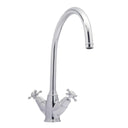 Bidbury & Co Yorkley C-Spout Crosshead Handles with Dual Lever Mixer Tap in Chrome