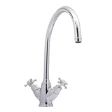 Bidbury & Co Yorkley C-Spout Crosshead Handles with Dual Lever Mixer Tap in Chrome