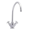 Bidbury & Co Yorkley C-Spout Crosshead Handles with Dual Lever Mixer Tap in Chrome