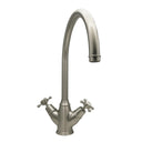 Bidbury & Co Yorkley C-Spout Crosshead Handles with Dual Lever Mixer Tap in Pewter