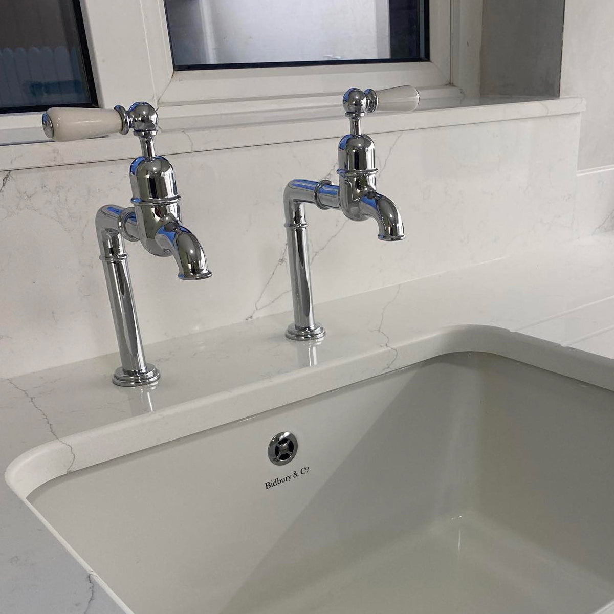 Bidbury & Co. Caswell Kitchen Taps with Crosshead Handles & Classic Bibcock Design