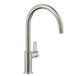 Nobili Flag J Spout Kitchen Tap in Brushed Stainless Steel-The Tap Collection