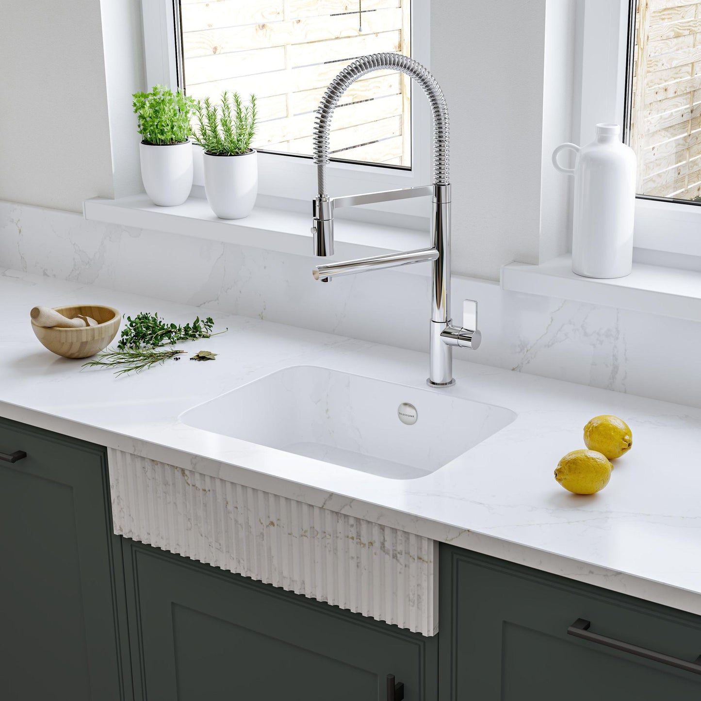 Nobili Flag Semi-Pro Pull Out Kitchen Tap in Chrome-The Tap Collection