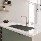 Grohe K700 90-S 1.0 Bowl Undermount & Inset Kitchen Sink in Stainless Steel Finish with Grohe Whisper Insulation & Angular Diamond Base