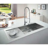 GROHE K1000 Flush Mount, Inset Mount Single Bowl Kitchen Sink For 800mm Cabinet in Stainless Steel Satin57040441 Lifestyle