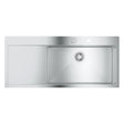 GROHE K1000 Flush Mount, Inset Mount Single Bowl Kitchen Sink For 800mm Cabinet in Stainless Steel Satin 57040441