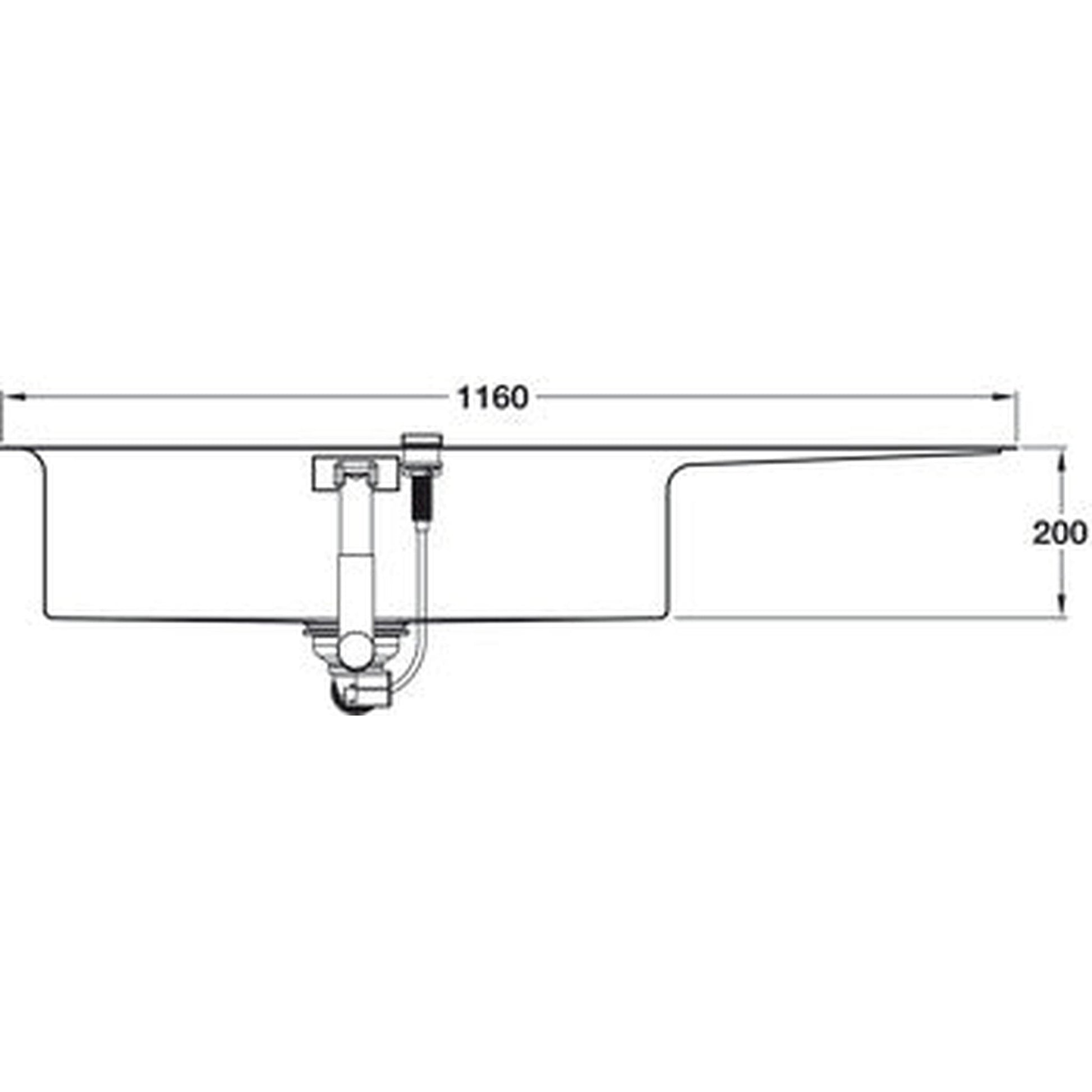 GROHE K1000 Flush Mount, Inset Mount Single Bowl Kitchen Sink For 800mm Cabinet in Stainless Steel Satin 57040441 Dimension