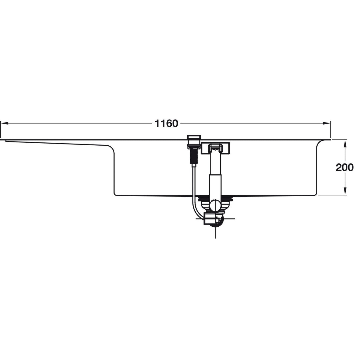 GROHE K1000 Flush Mount, Inset Mount Single Bowl Kitchen Sink For 800mm Cabinet in Stainless Steel Satin 57040442  Dimension