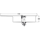 GROHE K1000 Flush Mount, Inset Mount Single Bowl Kitchen Sink For 800mm Cabinet in Stainless Steel Satin 57040442  Dimension