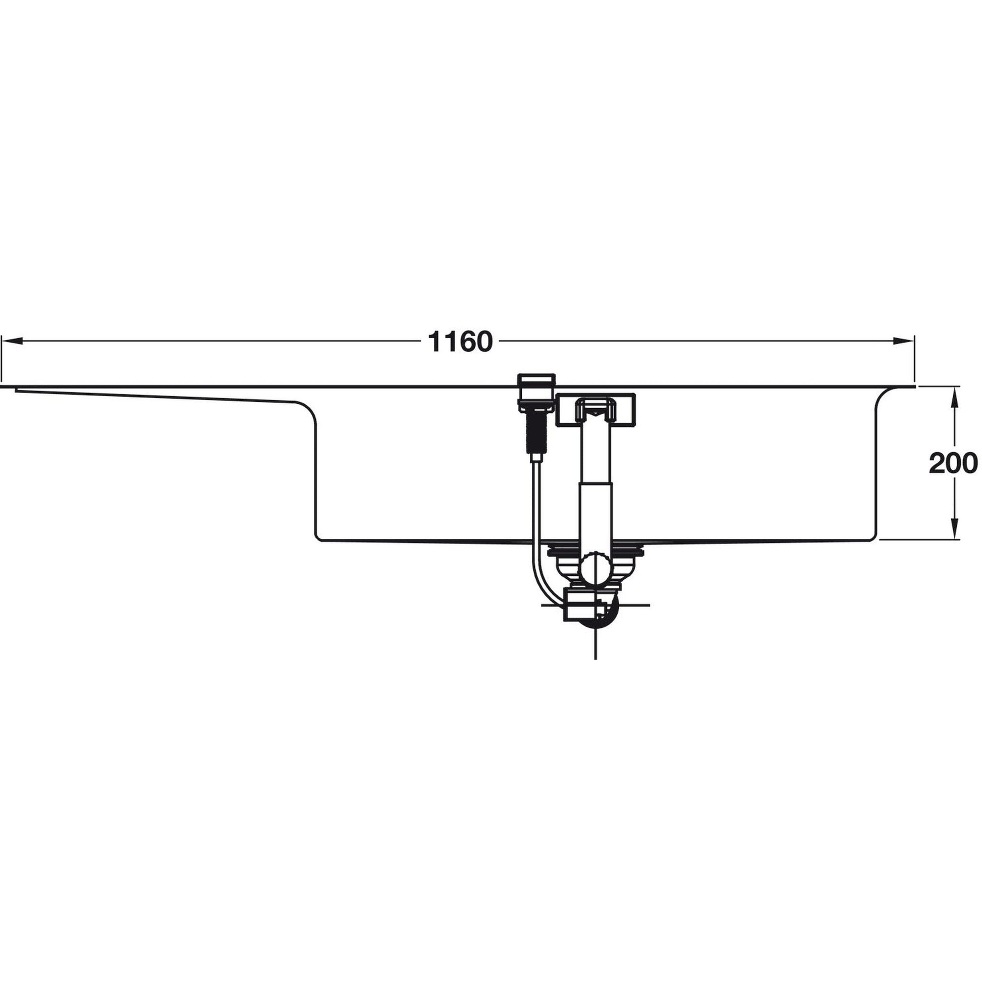 GROHE K1000 Flush Mount, Inset Mount Single Bowl Kitchen Sink For 800mm Cabinet in Stainless Steel Satin 57040442  Dimension