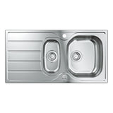 GROHE K200 Inset Mount One and Half Bowl Kitchen Sink For 600 mm Cabinet in Stainless Steel Satin 57040490