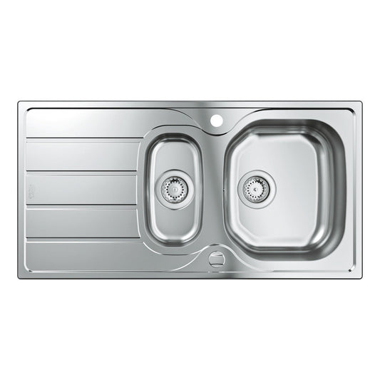 GROHE K200 Inset Mount One and Half Bowl Kitchen Sink For 600 mm Cabinet in Stainless Steel Satin 57040490