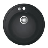 GROHE K200 Inset Mount Single Bowl, Quartz Composite Kitchen Sink For 500mm Cabinet in Stainless Steel Black 57041430