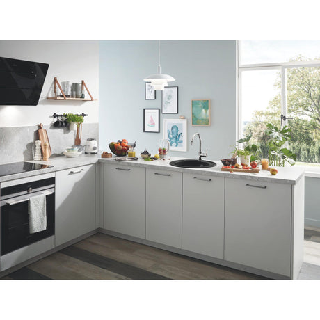 GROHE K200 Inset Mount Single Bowl, Quartz Composite Kitchen Sink For 500mm Cabinet in Stainless Steel Black 57041430 Lifestyle