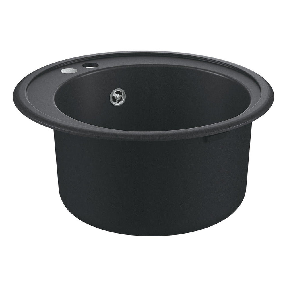GROHE K200 Inset Mount Single Bowl, Quartz Composite Kitchen Sink For 500mm Cabinet in Stainless Steel Black - Side View